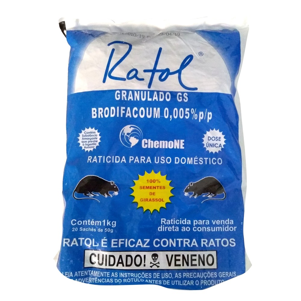 Ratol GS Uso Doméstico – 20 sachês de 50gr | 1 kg