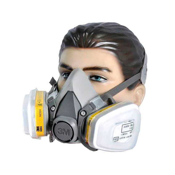 Máscara Semifacial 3M 6200 Completa com Filtros Para Odores e Gases Ácidos 6003 (CA-4115)